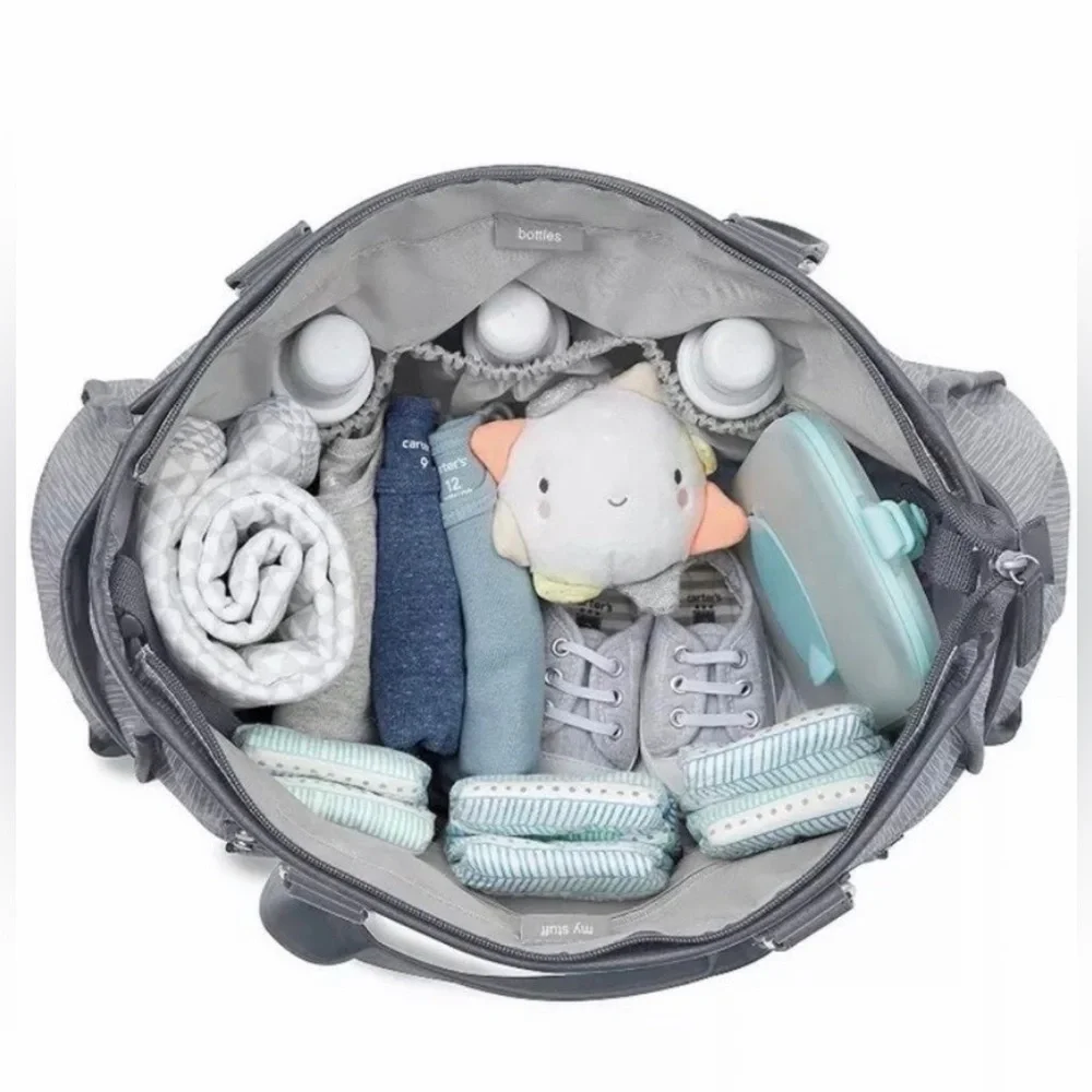 Carter’s Diaper Bag Tote Gray Large Multi-Pocket Baby Bag
